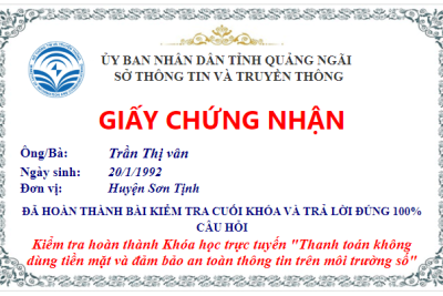 THAM GIA THI TRẮC NGHIỆM TRỰC TUYẾN “THANH TOÁN KHÔNG DÙNG TIỀN MẶT VÀ AN TOÀN THÔNG TIN TRÊN MÔI TRƯỜNG SỐ” THAM GIA THI TRẮC NGHIỆM TRỰC TUYẾN “THANH TOÁN KHÔNG DÙNG TIỀN MẶT VÀ AN TOÀN THÔNG TIN TRÊN MÔI TRƯỜNG SỐ”