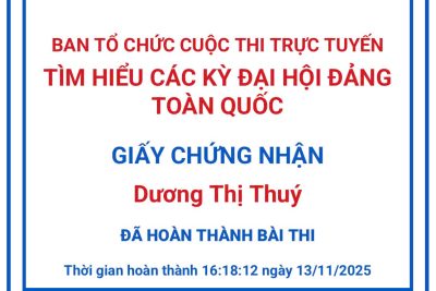 THAM GIA CUỘC THI TRỰC TUYẾN “TÌM HIỂU CÁC KỲ ĐẠI HỘI ĐẢNG TOÀN QUỐC”